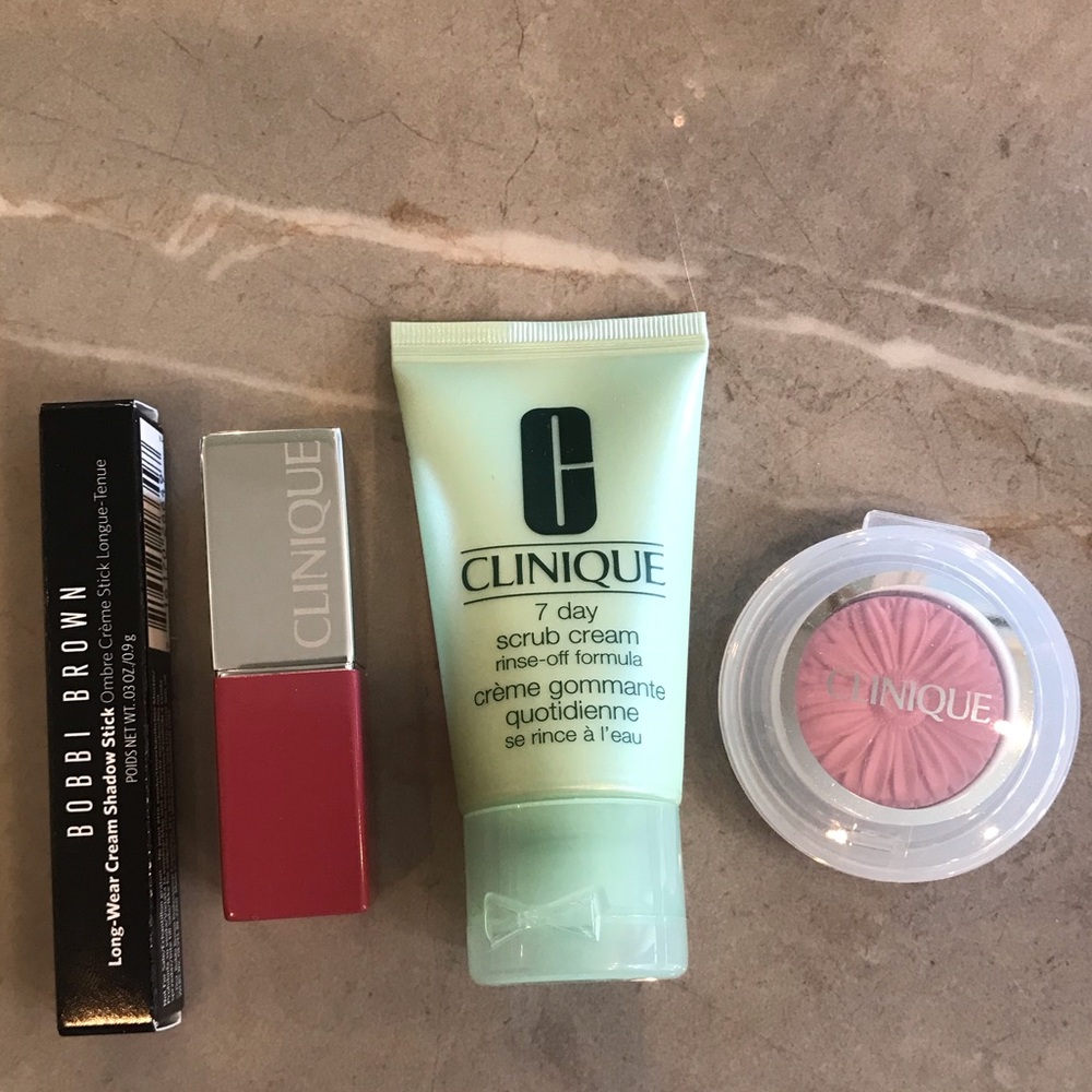 NWT Clinique And Bobbie Brown Makeup Eye Lip Blush Skincare Scrub